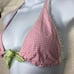 Beach Bunny Pink Gingham Halter Bikini Top nwt