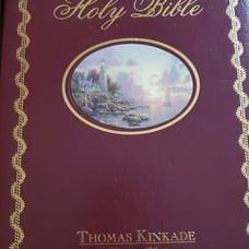 Vtg 1985 Holy Bible By Thomas Kinkade Painter Of Light Hardcover Book