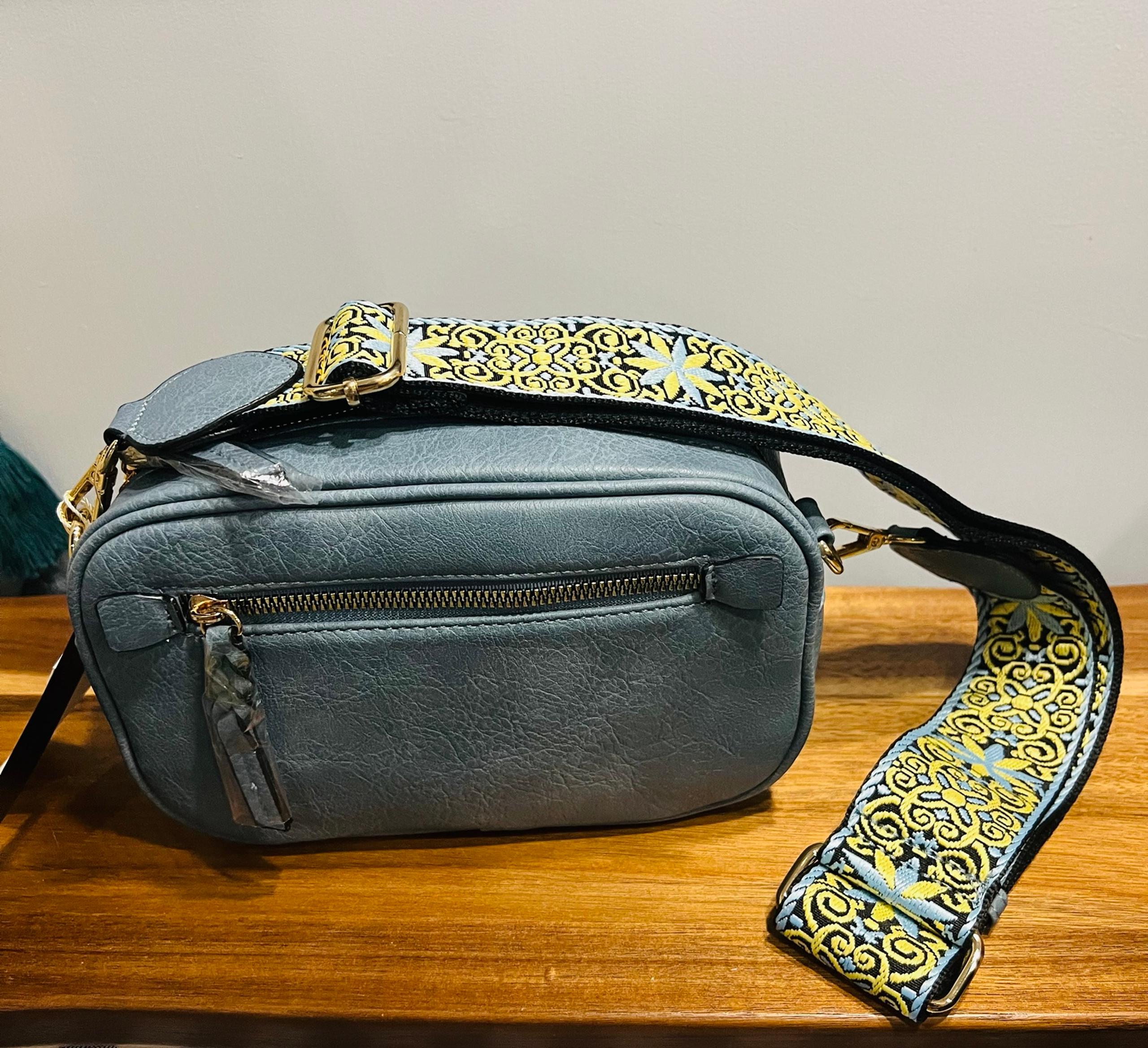 Gorgeous Blue Le Miel Vegan Crossbody Bag
