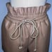 OLIVACEOUS High Waist Paper Bag Faux Vegan Leather Shorts Small NWOT Dusty Rose