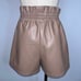 OLIVACEOUS High Waist Paper Bag Faux Vegan Leather Shorts Small NWOT Dusty Rose