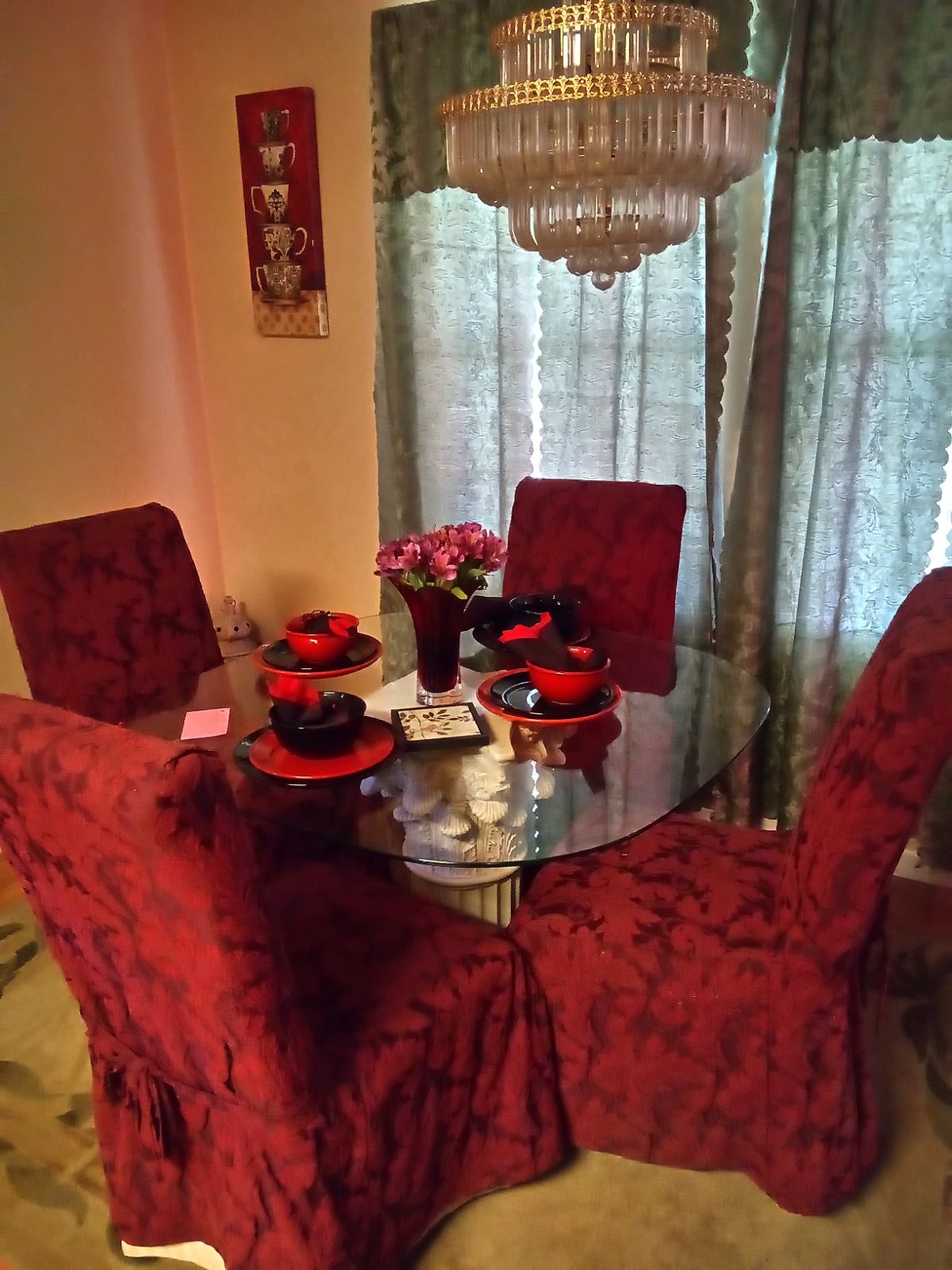 Glass table for dinning room