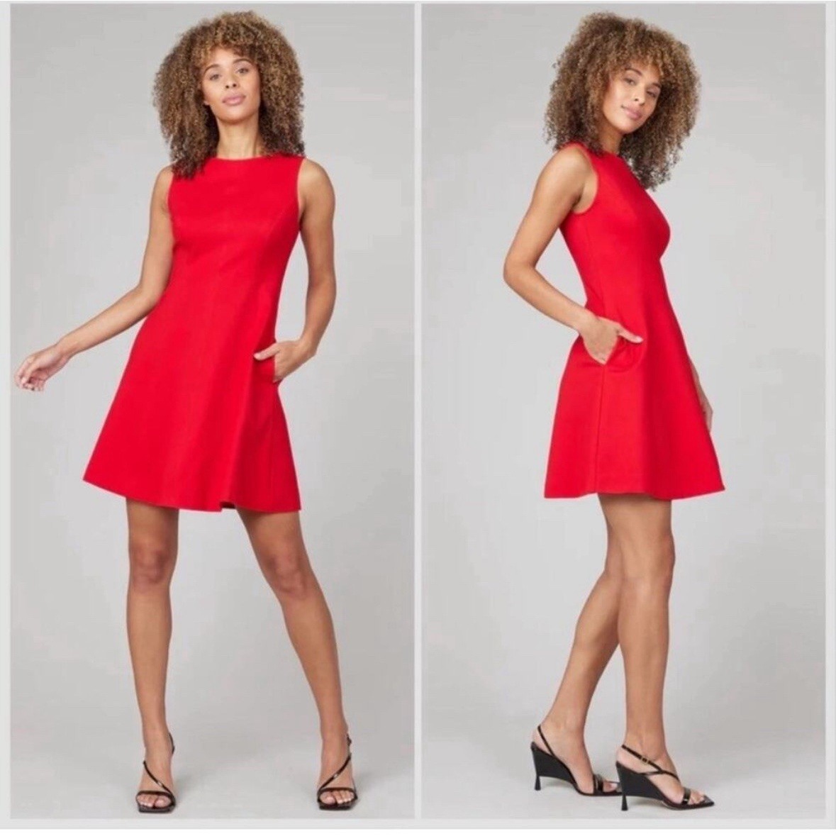 Spanx Perfect Fit & Flare Dress Womens Small True Red Stretch Preppy 20381R NWT