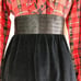 Vintage 70s/80s Cinched High Waist Black Velvet Pencil Wiggle Skirt Satin JAPAN