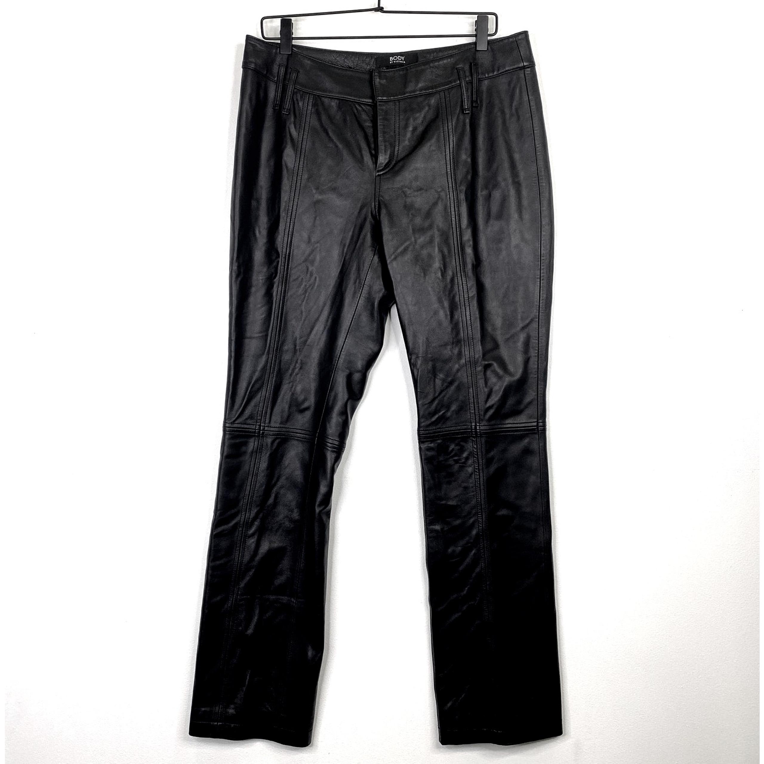 Body By Victoria Black Leather Pants Women 12 The Christie Fit Indie Vanguard