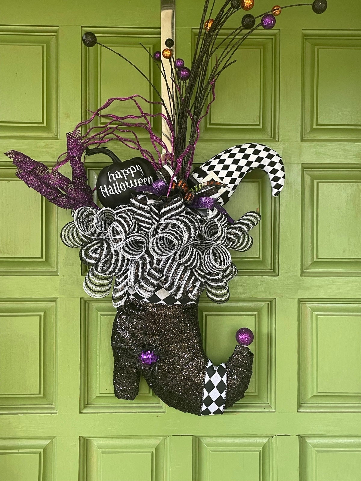 Halloween Witch Boot Wreath