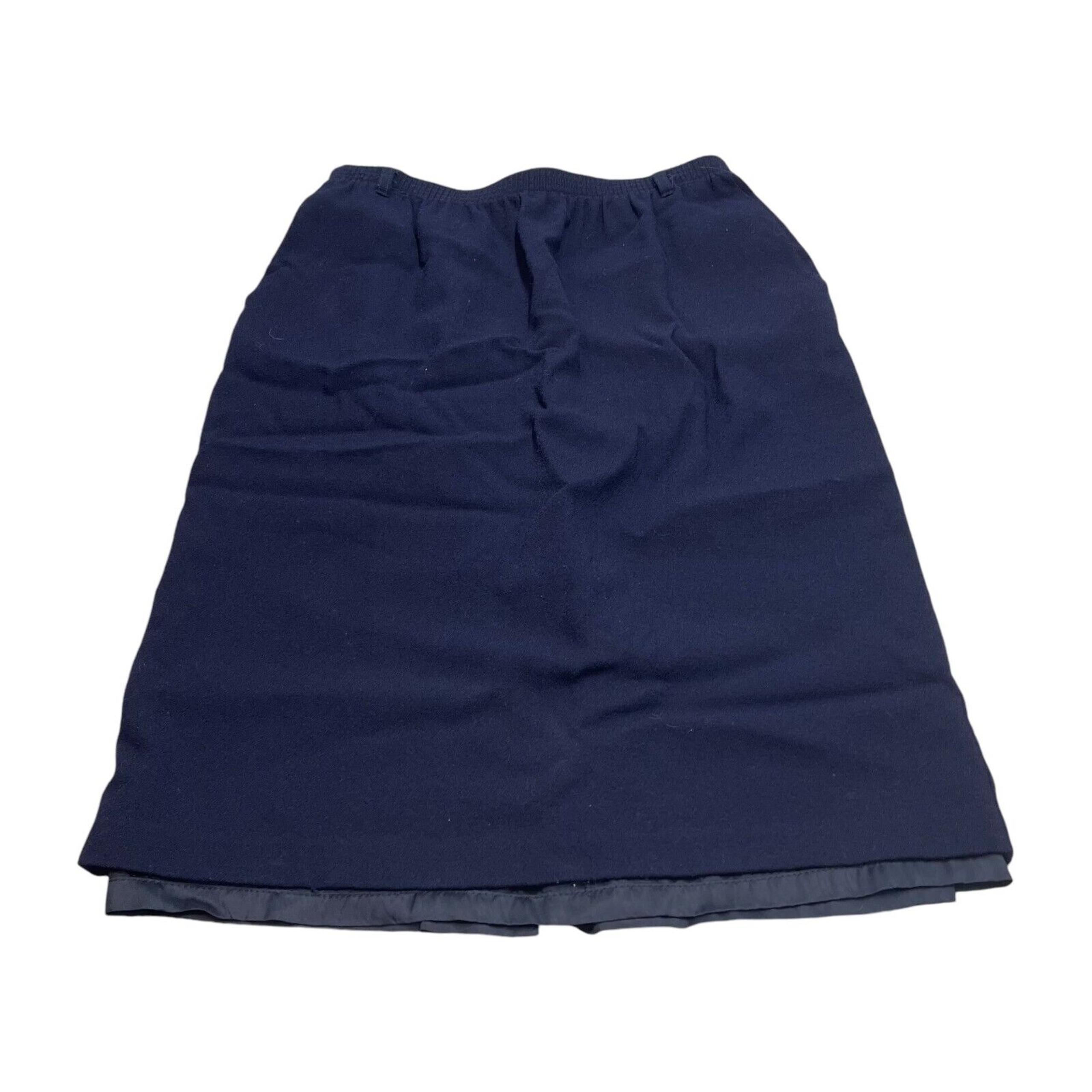 Alfred Dunner Pencil Skirt Women's 16 Navy Lined Straight Elastic Waist Pull On