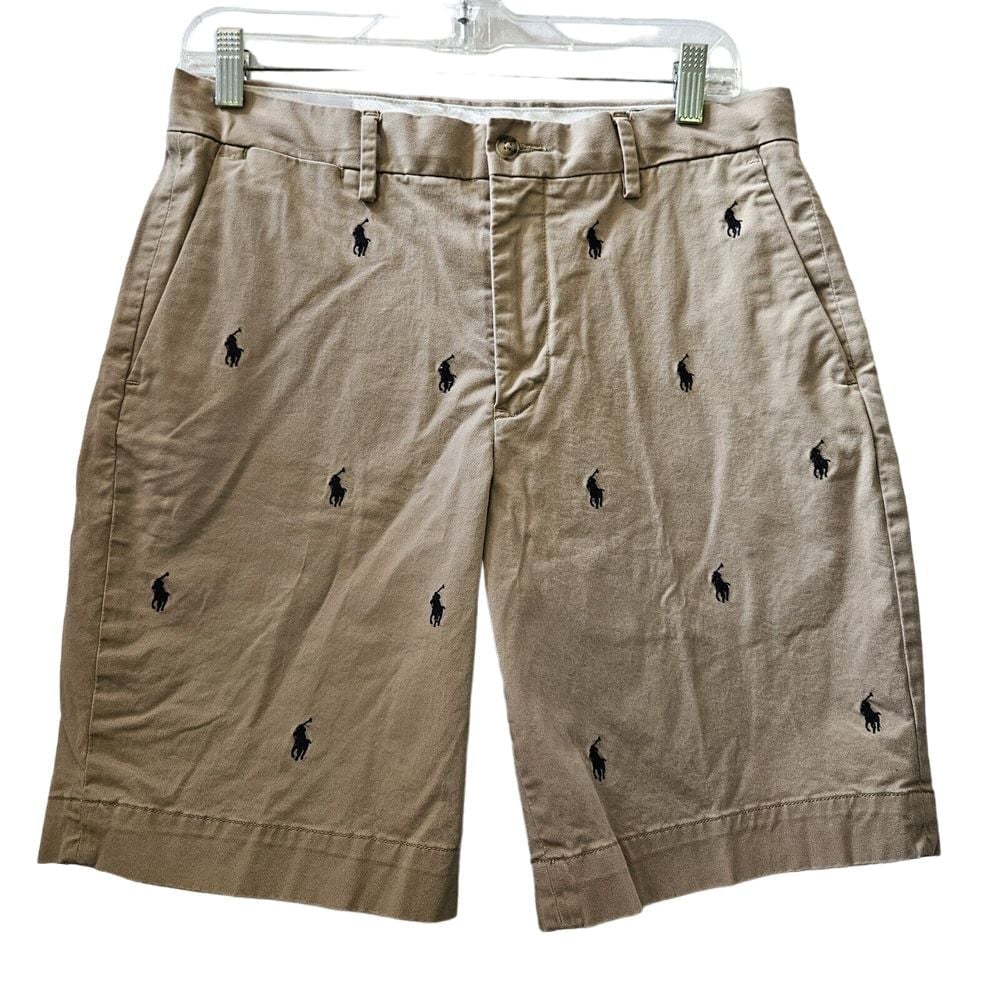 Polo Ralph Lauren 31 Shorts Stretch Classic Fit Chino All Over Navy Pony Print