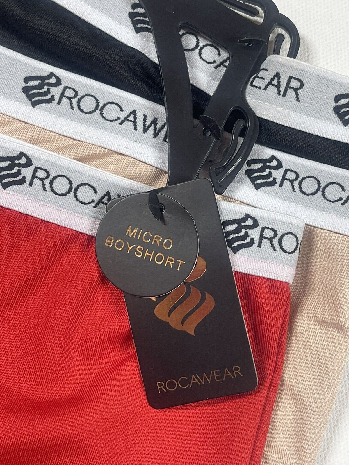 Rocawear Women's 3 Pack Micro Boyshort Panties Size 1X Red/Black