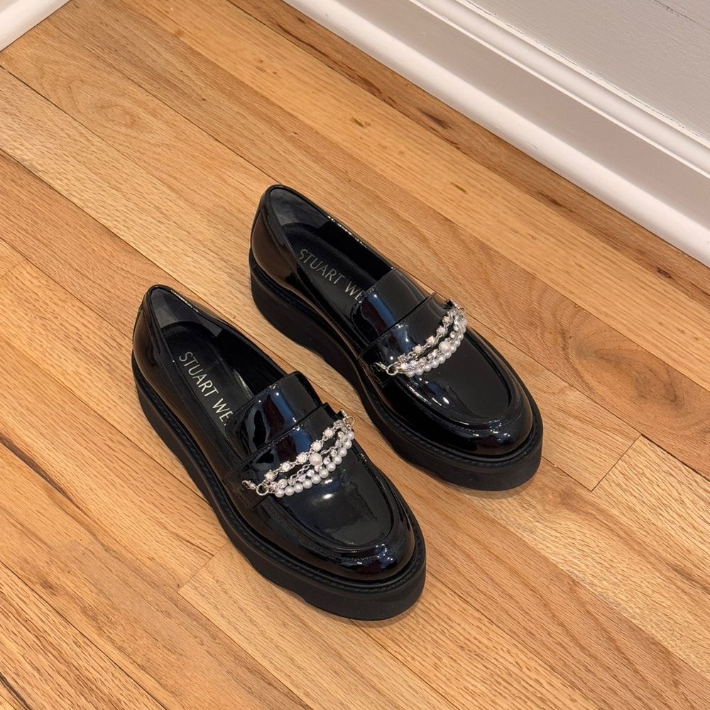 STUART WEITZMAN PEARLDROP PLATFORM LOAFER Size 5B