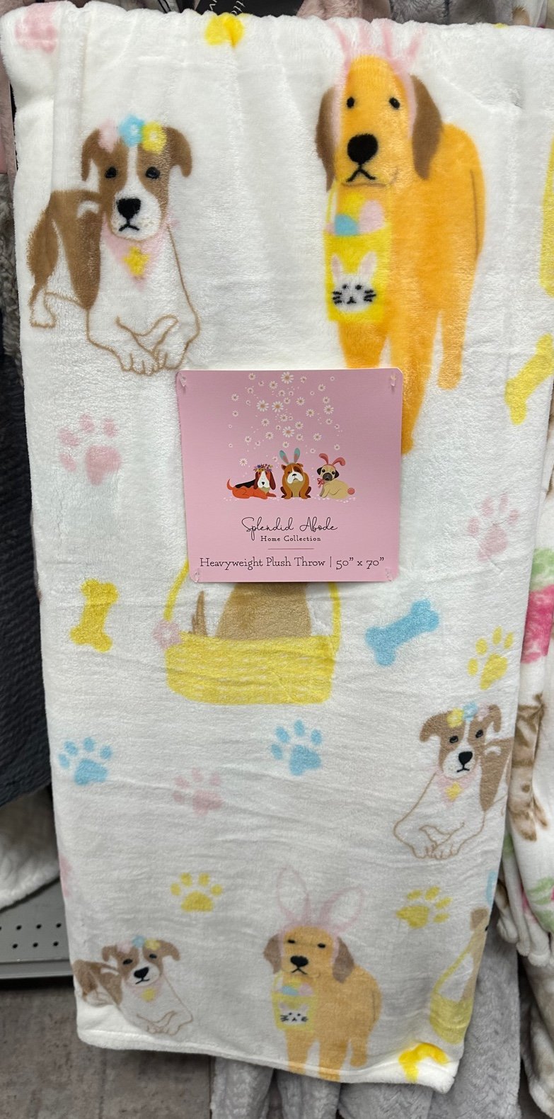 Easter bunny beagle throw blanket