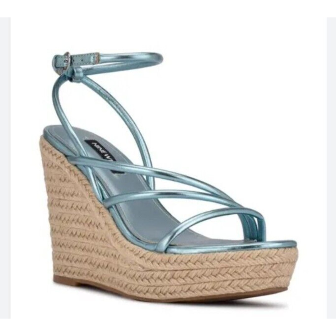 Nine West Wedges Womens Size 8M Hipsta Espadrille Platform Sandal Ankle Strap 4