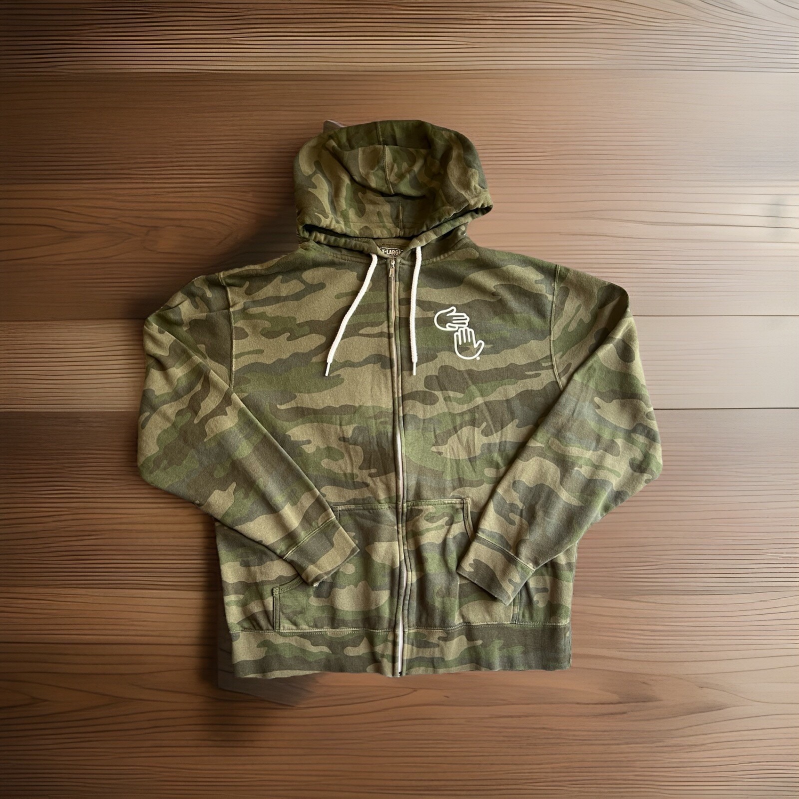 MICHIGAN HANDS ZIP HOODIE (CAMO) High Five Threads Company Size X-LARGE