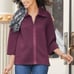 Soft Surroundings Women's Jacquard Dorothy Pullover in Merlot size 2X
