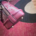 Coach Signature Debossed Mini Sierra Patent Leather Satchel Bag red/maroon