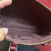 Coach Signature Debossed Mini Sierra Patent Leather Satchel Bag red/maroon