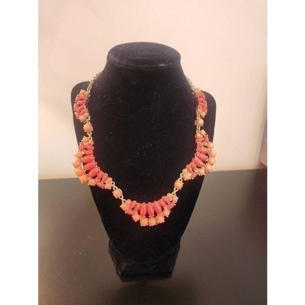 J.Crew coral statement necklace faux gold