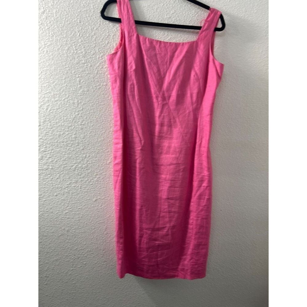 Lauren Ralph Lauren Linen Dress Size 6 Pink Lined Sheath Sleeveless
