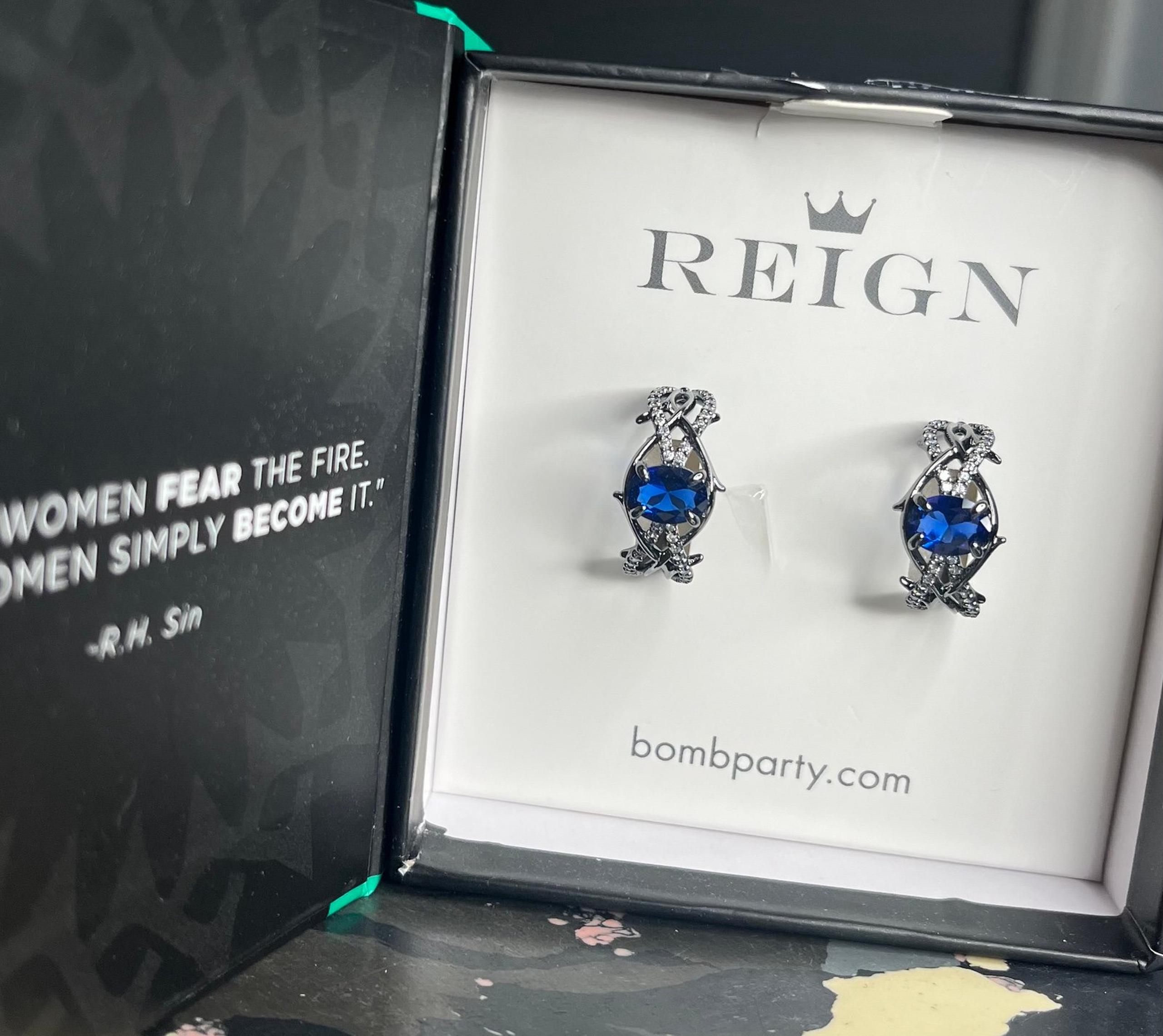 MYSTERIOUS MOMENTS BP EARRINGS REIGN VILLAIN BOMB PARTY RBP7643 HEMATITE