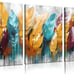 Feather Wall Art for Living Room, Yellow Green Red Wall-Decor 12x16 Inches 3-Pcs