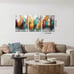 Feather Wall Art for Living Room, Yellow Green Red Wall-Decor 12x16 Inches 3-Pcs