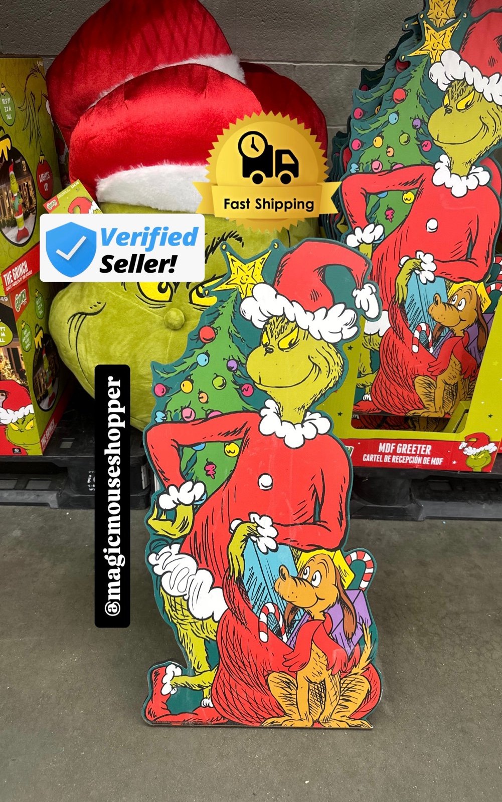 The Grinch & Max Life Size Cutout Stand Wood decor