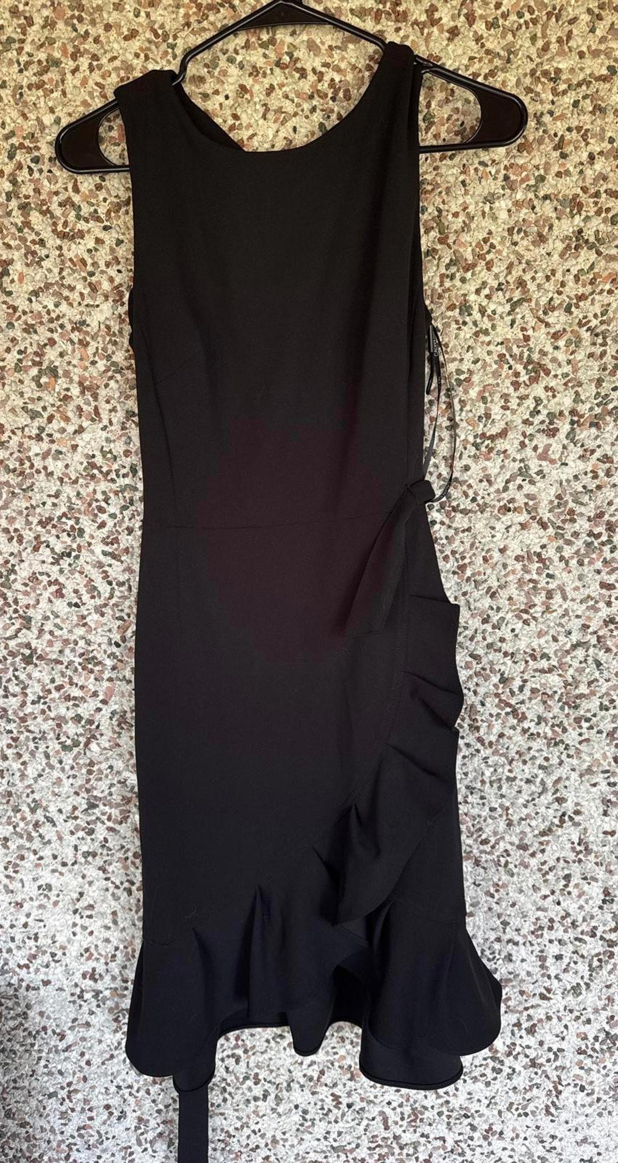 Calvin Klein Black Ruffle Hem Dress Size 10 LIKE NEW