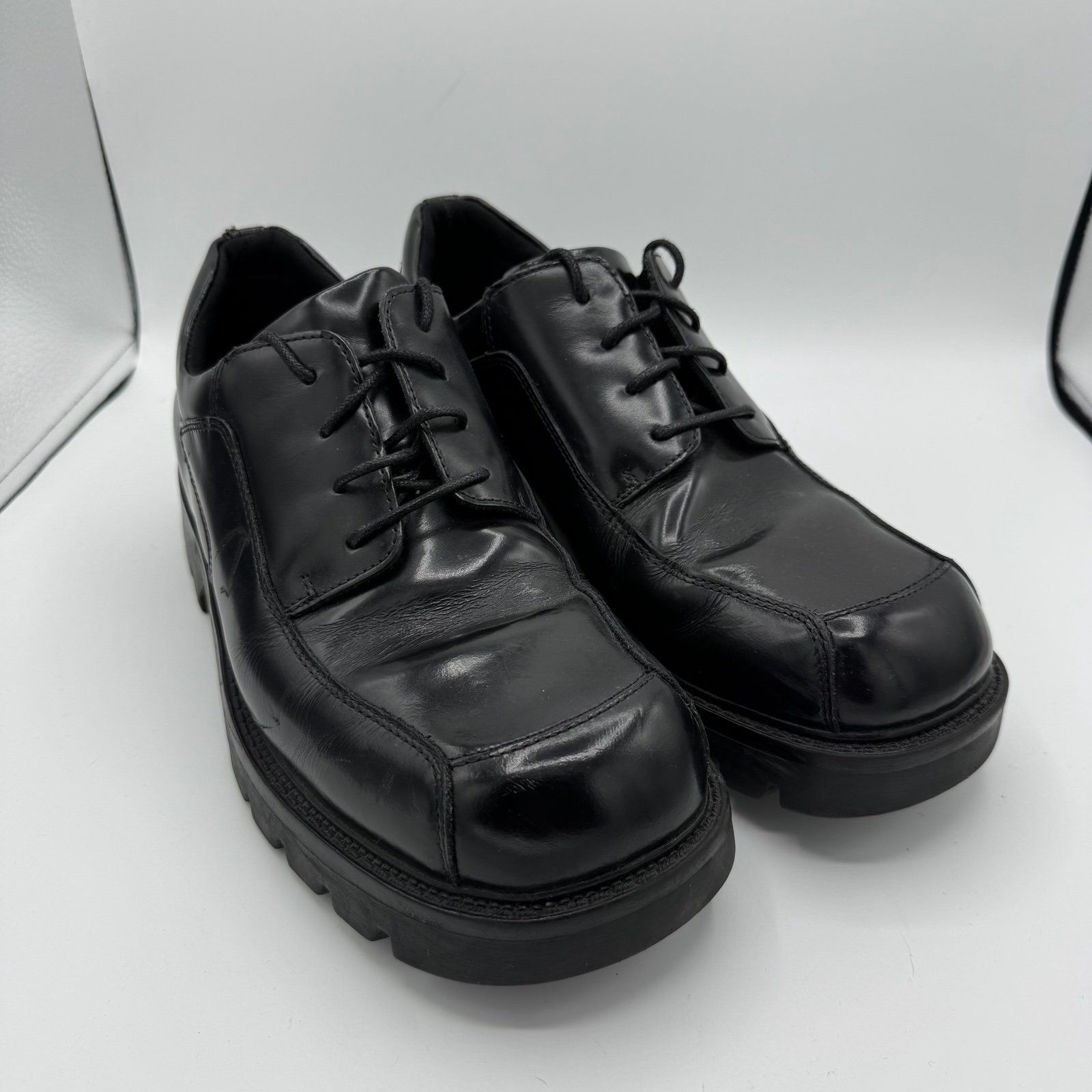 Steve Madden Penny Loafer Big Sole Chunky Black Leather