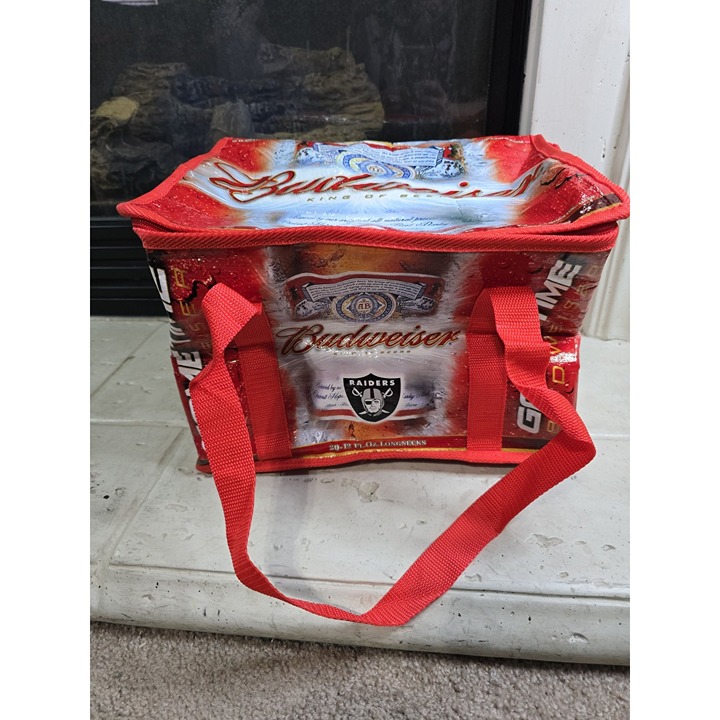 Oakland Raiders Football Red Budweiser Beer Folding Collapsible Insulated Cooler