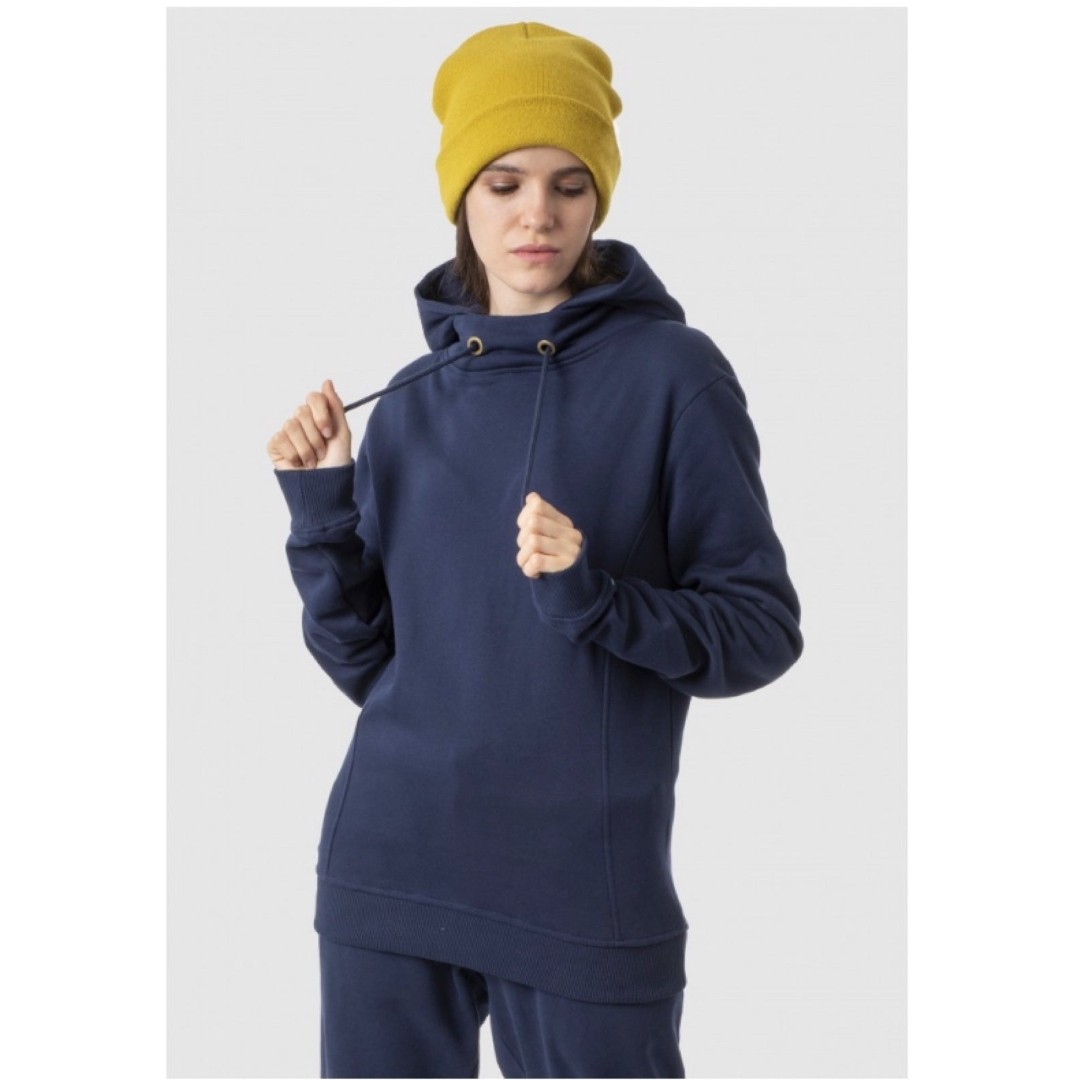Re-Bello Blue 100% Organic Cotton Neil Sweater Hooded Sweatshirt. Brand new with