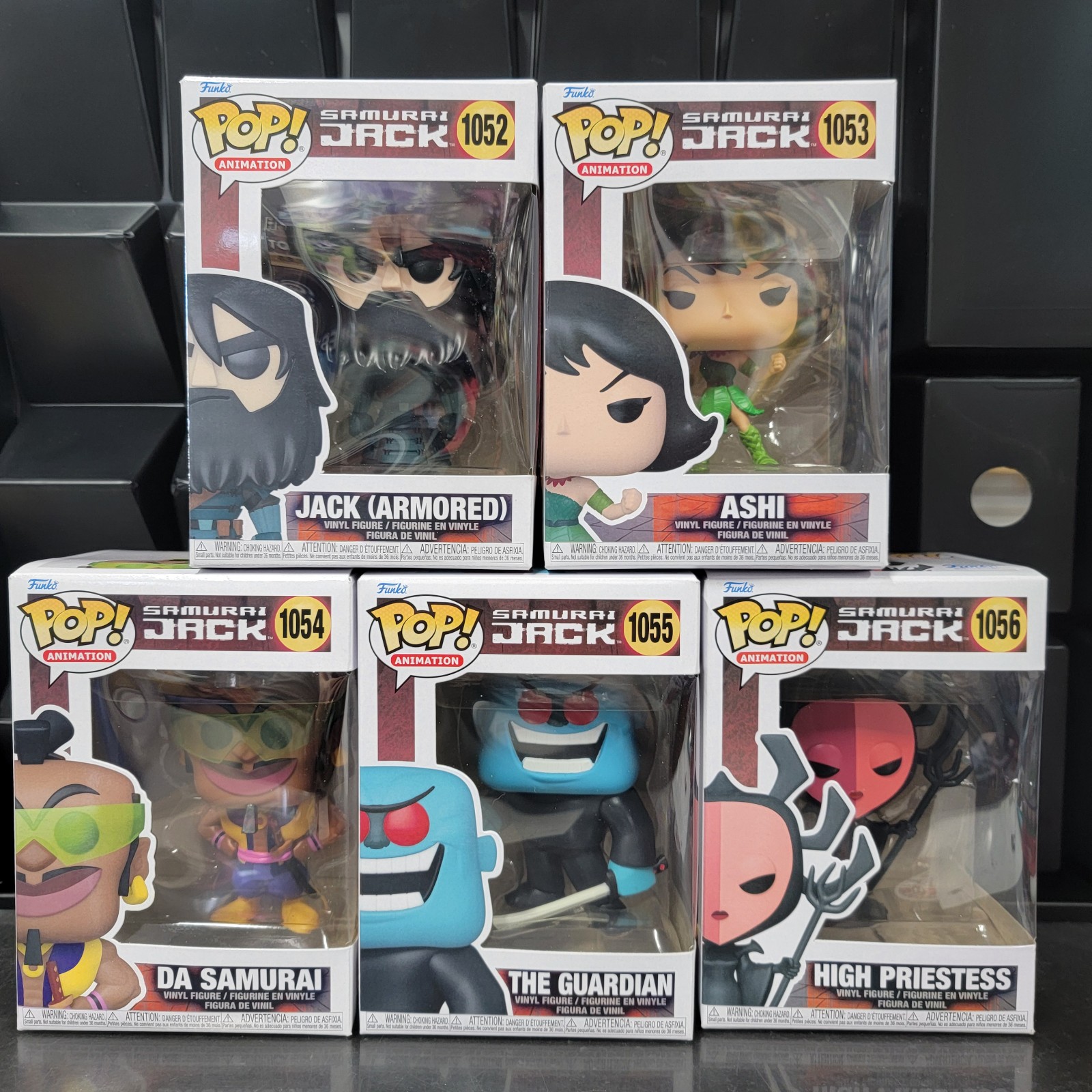 Funko Pop SAMURAI JACK Set Jack, Ashley, Da Samurai, High Priestess, Guardian
