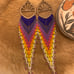 Bright colored beaded fringe earrings