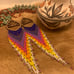 Bright colored beaded fringe earrings