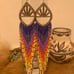 Bright colored beaded fringe earrings