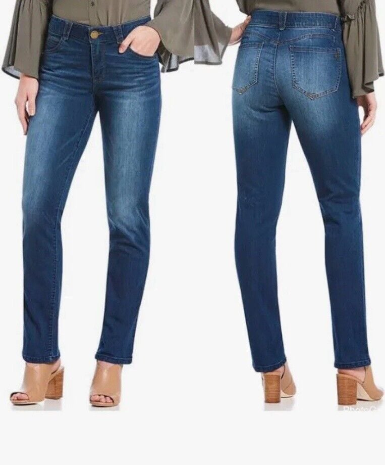 Democracy Ab Solution Patriot Straight Leg Women 16 Blue Distressed Denim Jeans