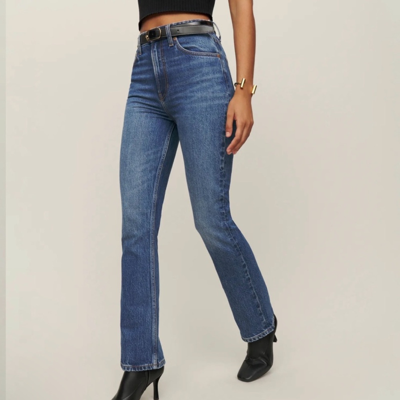 NWT Reformation Payton High Rise Bootcut Cropped Women's Jeans