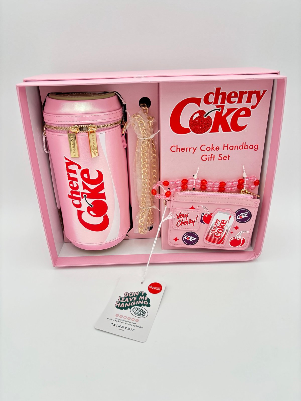 Enchanting Summer Skinnydip Cherry Coke Pink Handbag and Wallet Gift Set 2 pc