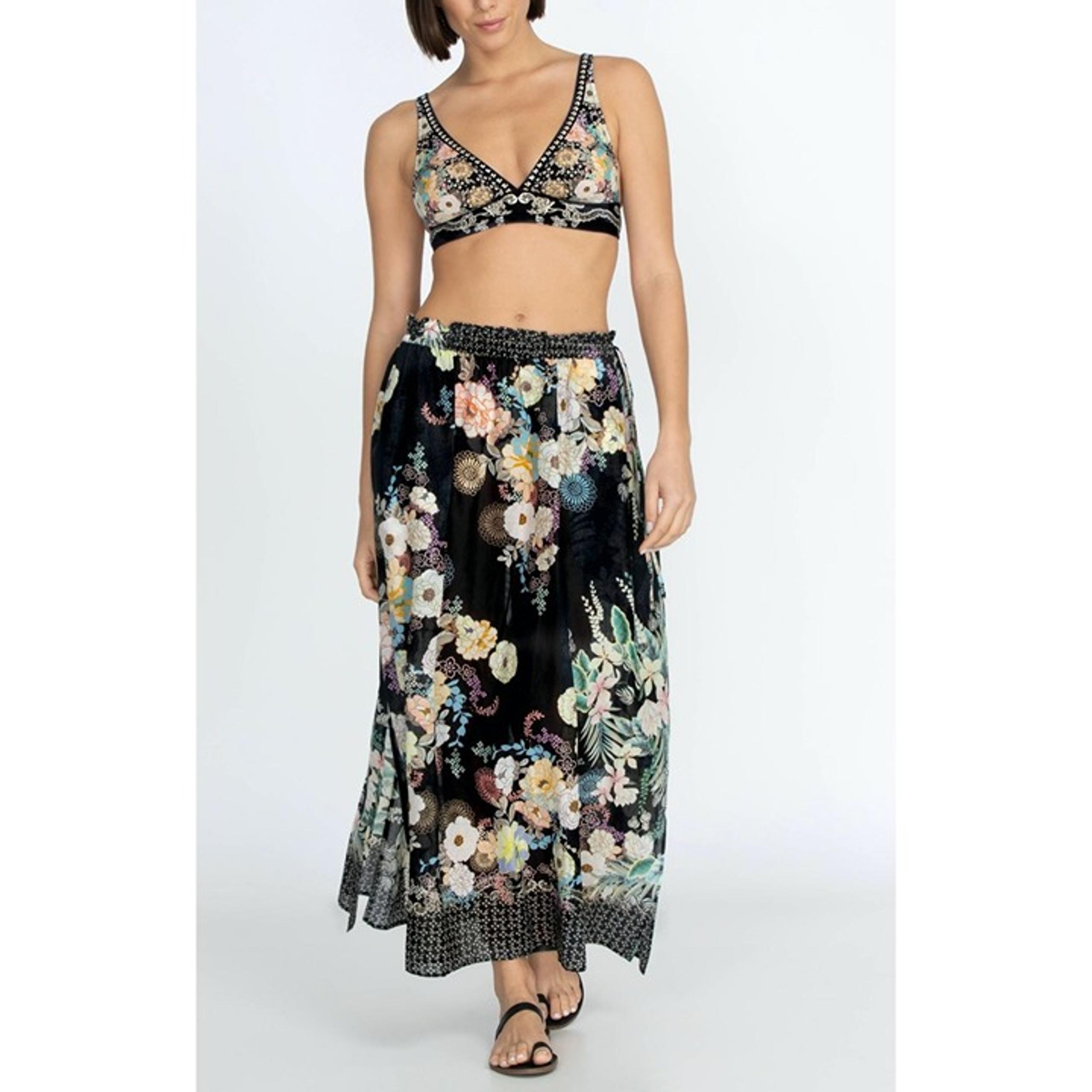 JOHNNY WAS Mila Side Tie Floral Cotton Maxi Skirt Size XS