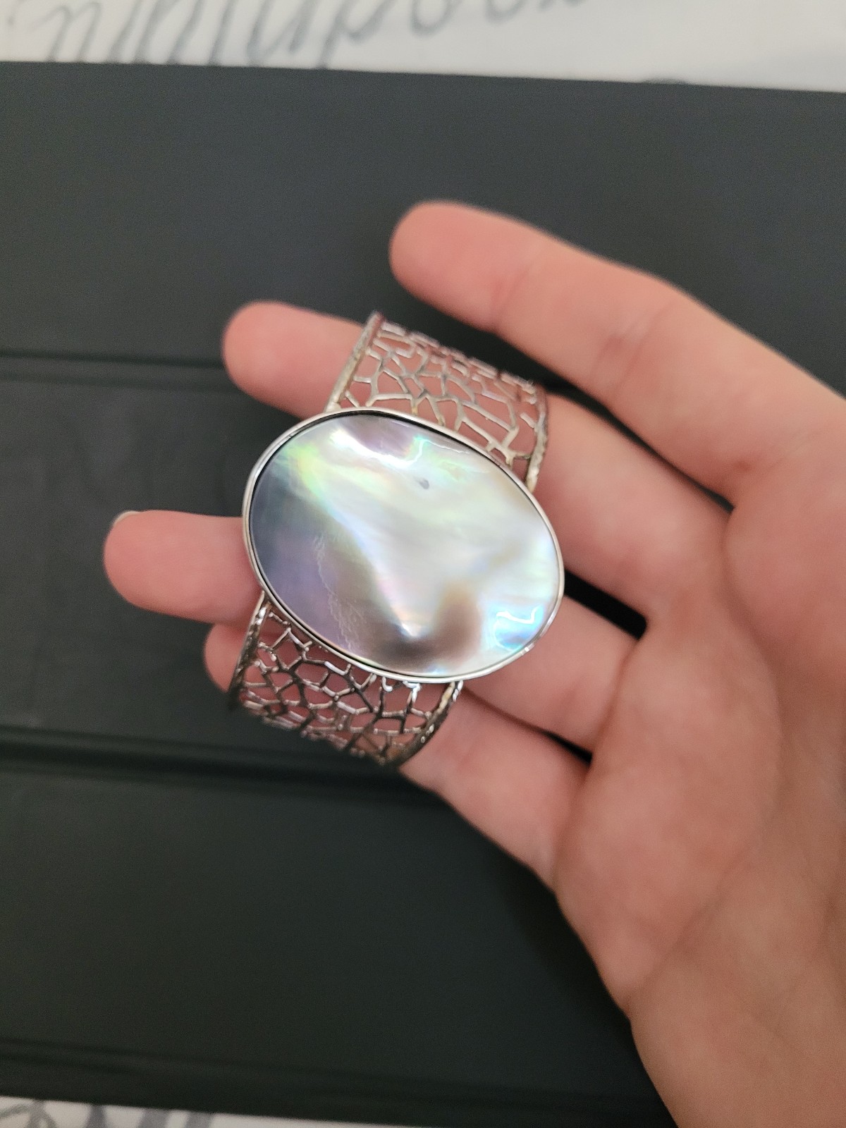 Mother of pearl cuff bracelet