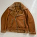 Robert Phillips Shearling Moto Motorcycle Jacket Size Medium Color Brown