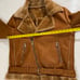 Robert Phillips Shearling Moto Motorcycle Jacket Size Medium Color Brown