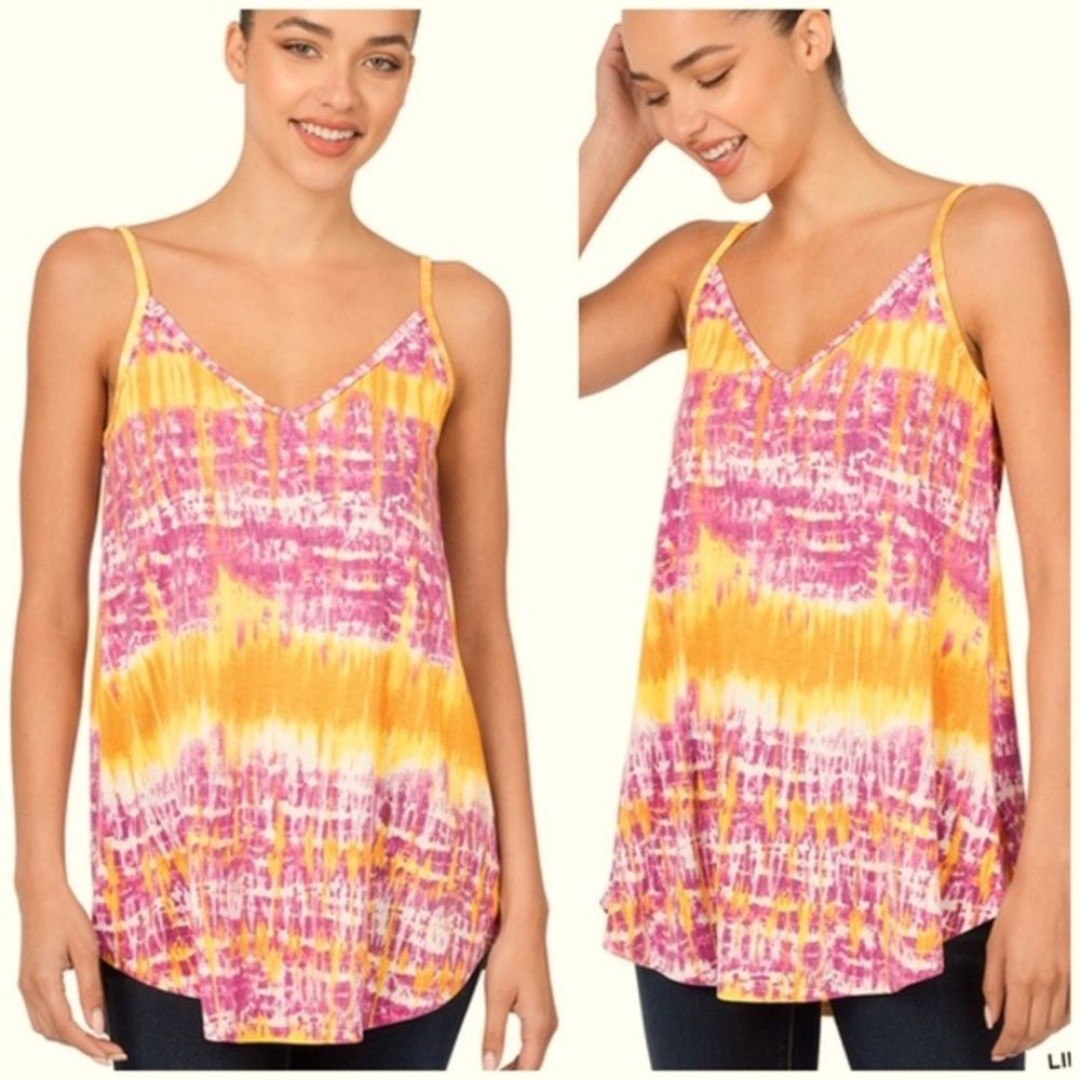 NEW! Zenana Print Front & Back Reversible Spaghetti Cami