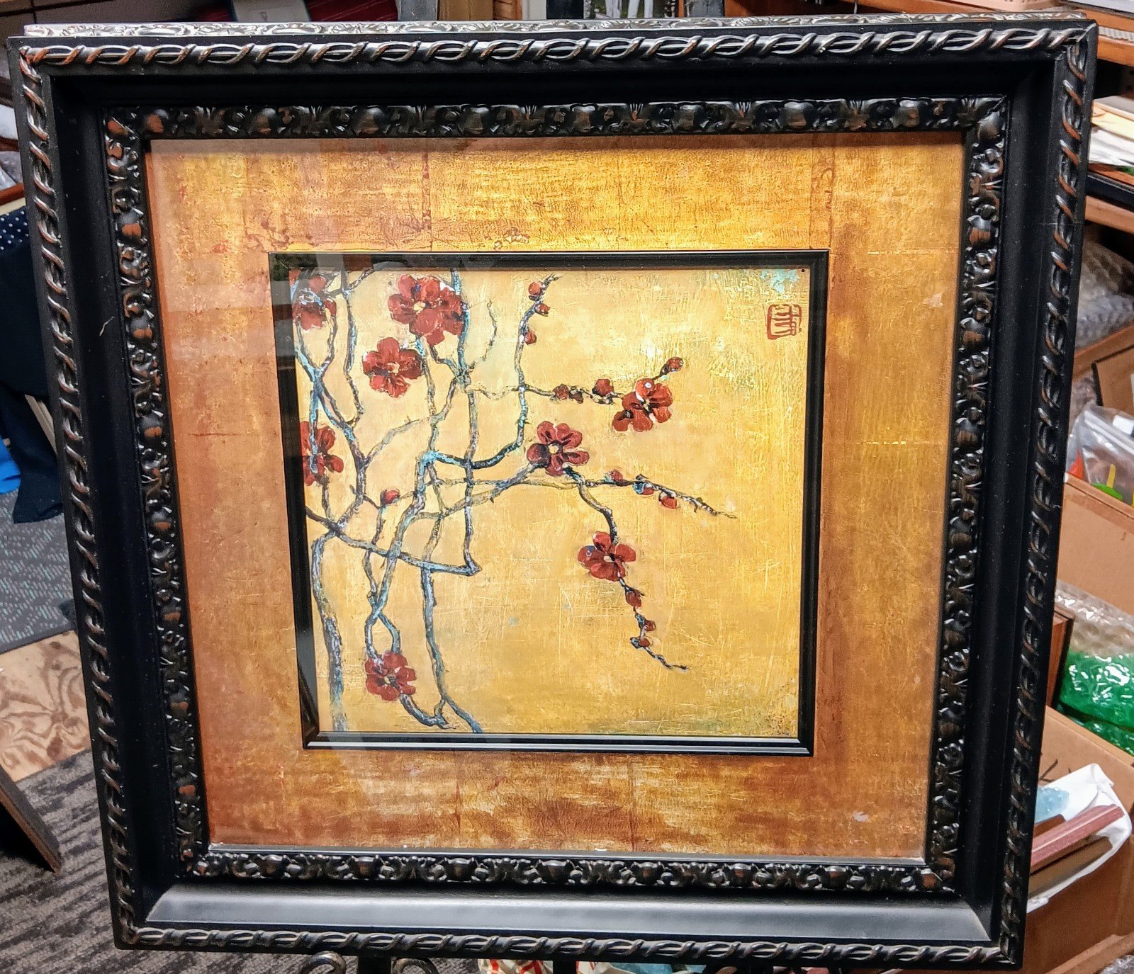 Framed Asian print.