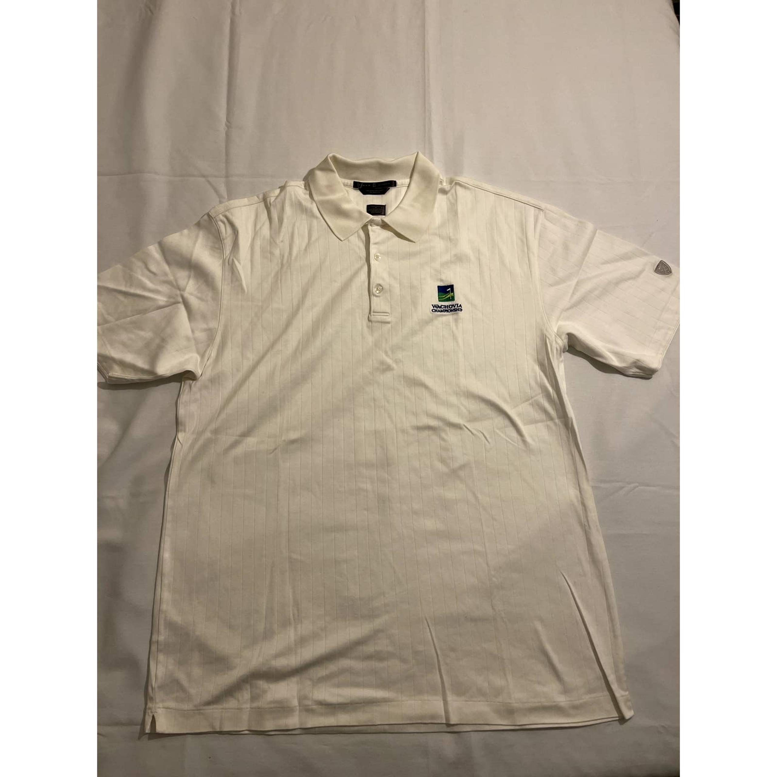 Tiger Woods 70/2 Double Mercerized Men's White Short Sleeve Polo Shirt Large
