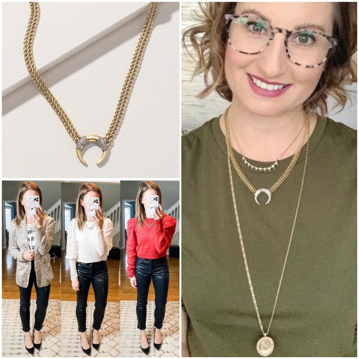 Reversible Double Take Horn Necklace