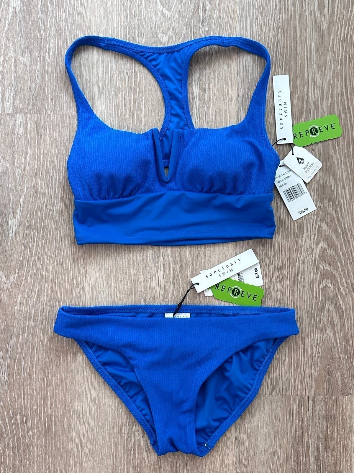Sanctuary SwimTwo Piece Cobalt Blue Swimsuit NWT Size xs