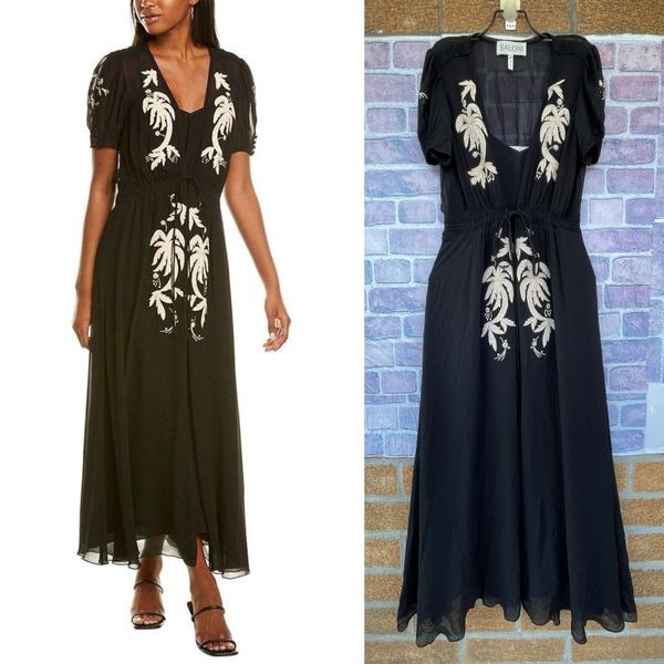 Saloni Leah Robe silk Dress w/Slip size 0