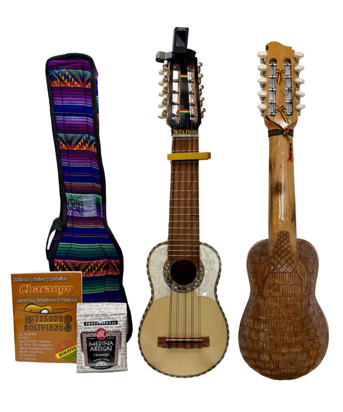 Handmade Bolivian Charango – Beginner Musician Set | Tesoros Bolivianos