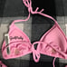 VS PINK 2 PIECE STRING BIKINI SWIMSUIT PINK LOLLIPOP BLING LIMITED EDITION IN XS