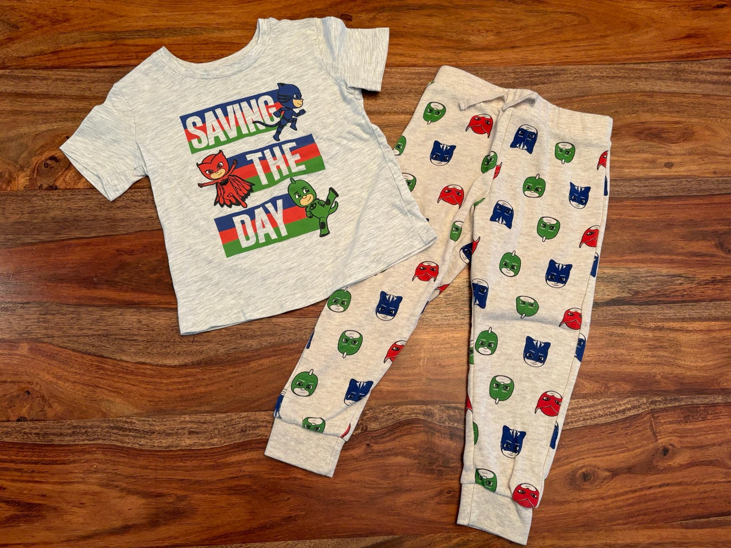 Toddler Kids PJ MASKS Jumping Beans Shirt Top and Pants Set Size 4T